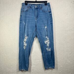 Wild Fable‎ High Rise Distressed Jeans - Blue Mom Jeans Size 6
